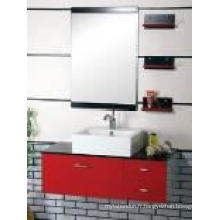 PVC moderne de mode noir rouge sur le cabinet de salle de bains de mur (FM-5005)